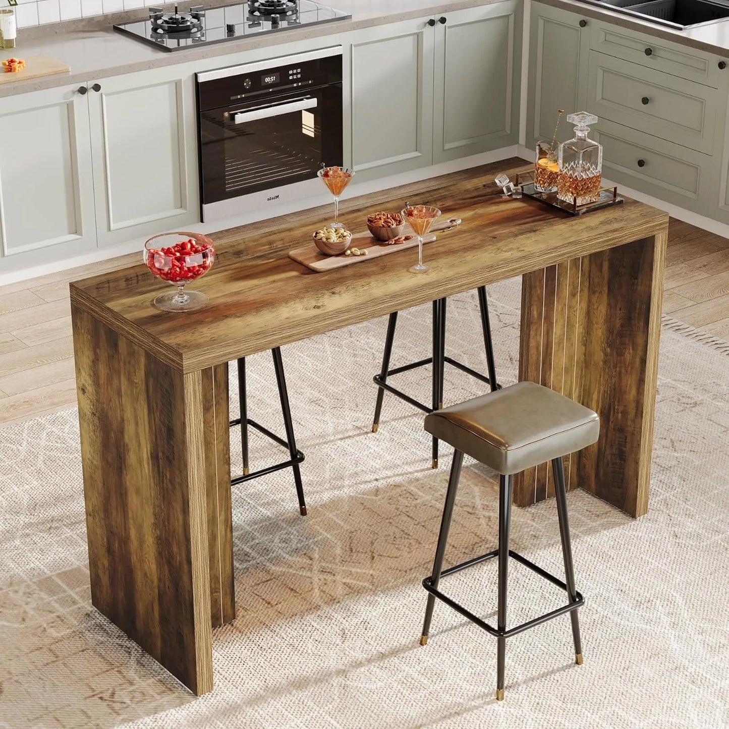 Little Tree Modern Freestanding Home Bar Unit for Kitchen and Living Room