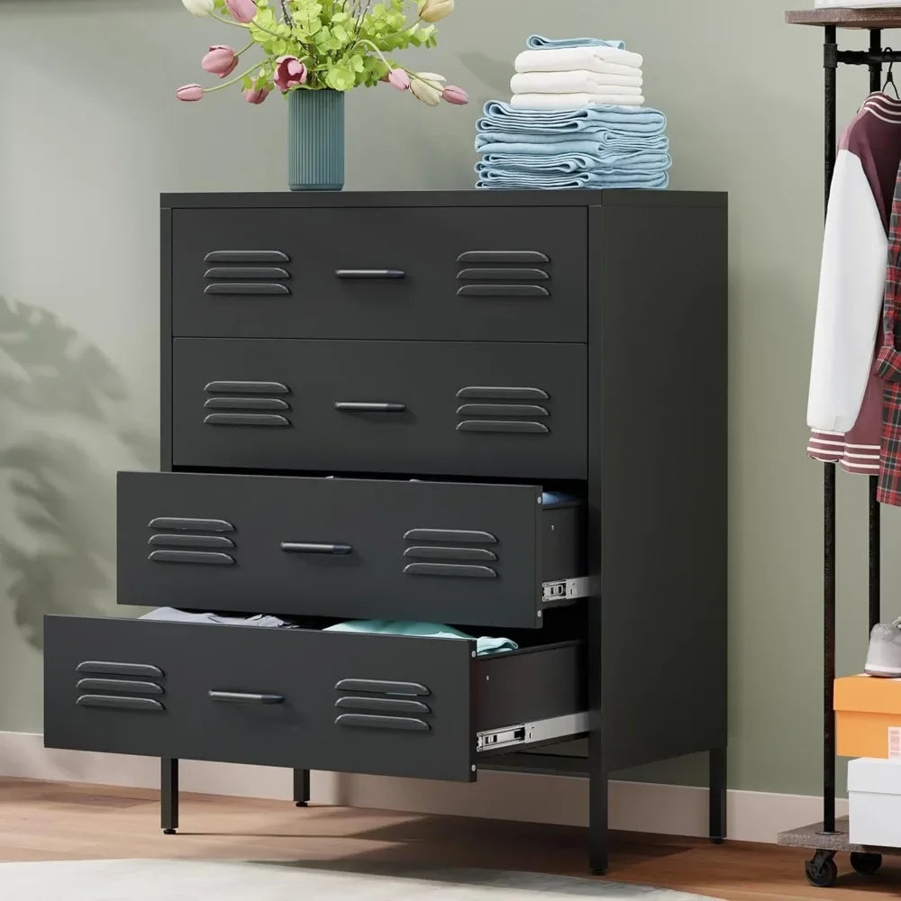 DAFIFY 4 Drawer Dresser Wood Bedroom Chest of Drawers