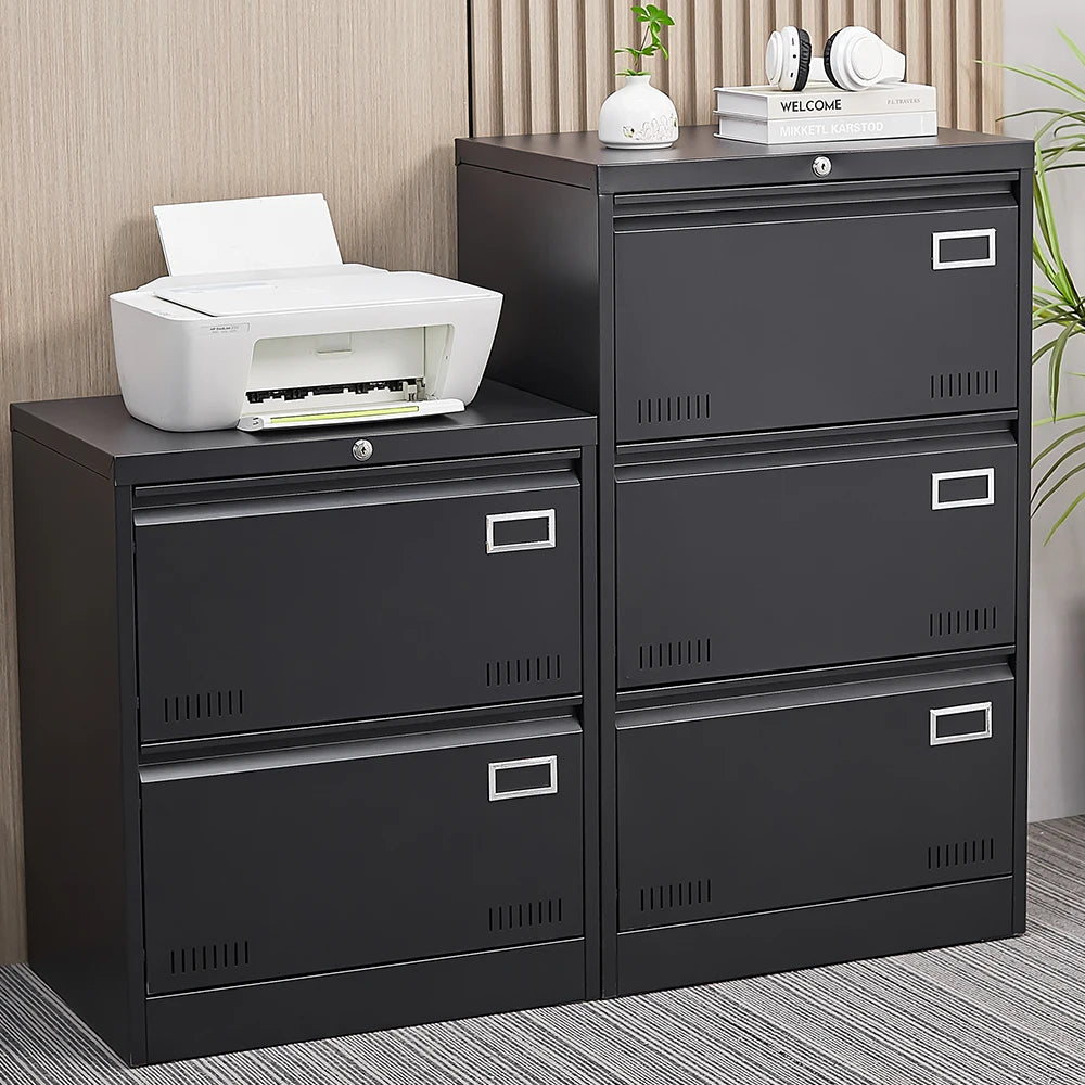 Locking Metal Lateral File Cabinet For Office Use