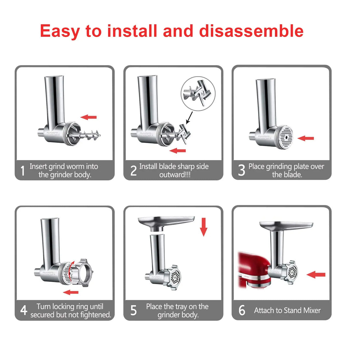 GVODE Meat Grinder Attachment for KitchenAid Stand Mixer