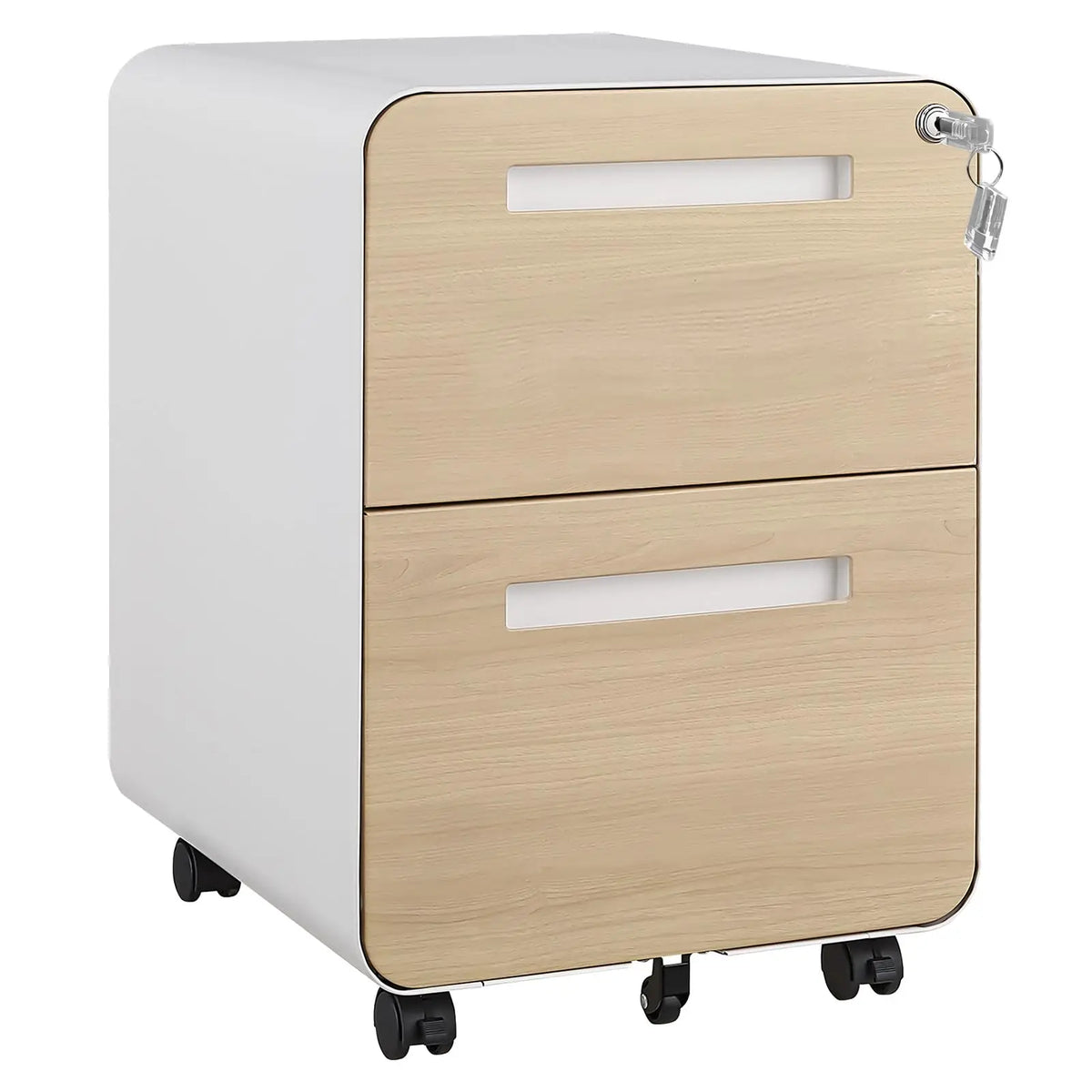 HiMISS Mobile Metal File Cabinet With Lock, Rolling Office Storage