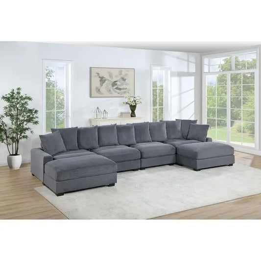 6-Piece Modular Sectional Sofa Set With LAF And RAF Chairs
