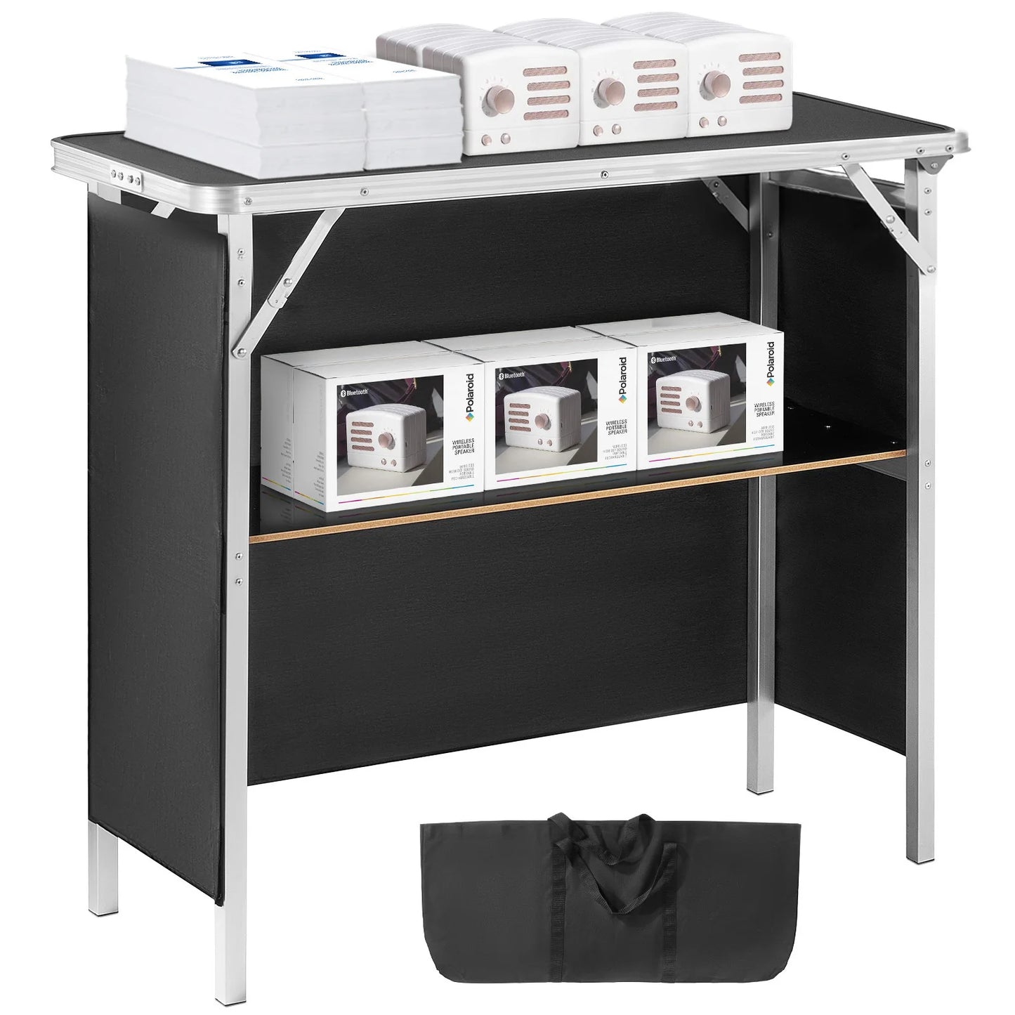 SucceBuy Folding Portable Bar Table for Tradeshows and Events