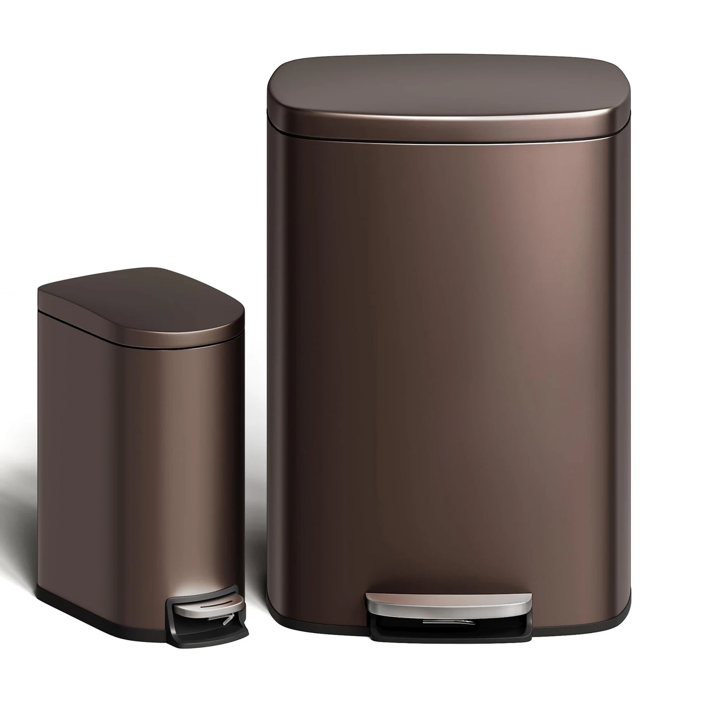 Twister Stainless Steel Trash Can Set for Kitchen and Bathroom