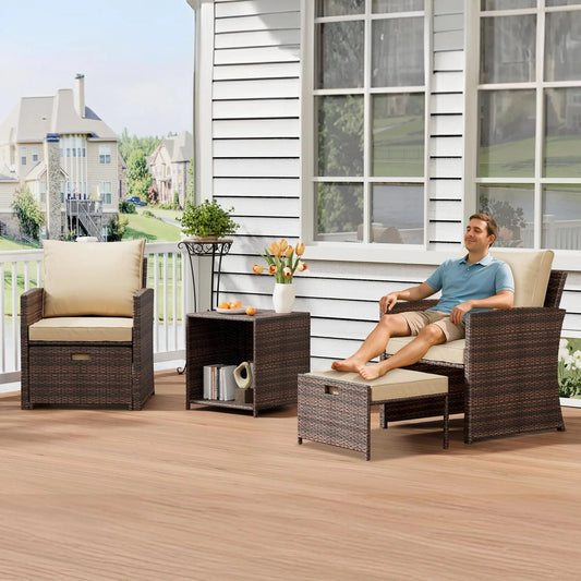 HiMISS All Weather PE Rattan Patio Set With Cushions