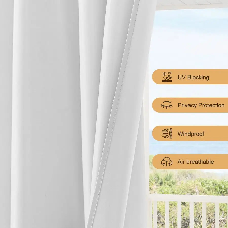 Waterproof Patio Outdoor Curtains With Rod Pocket