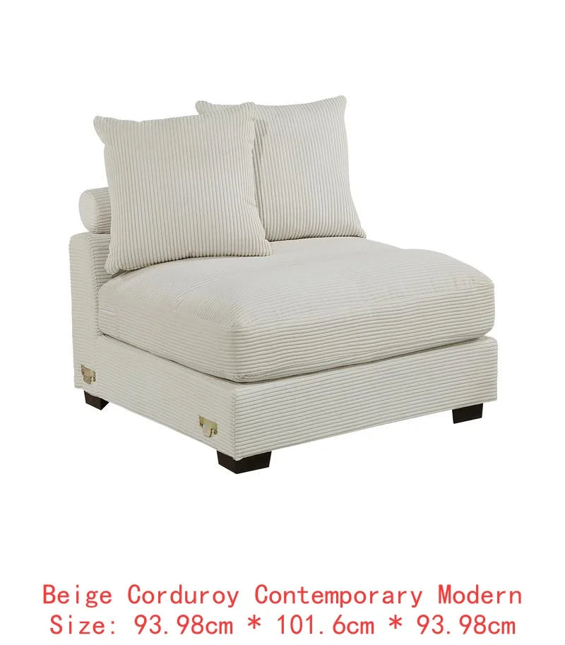 6-Piece Modular Sectional Sofa Set With LAF And RAF Chairs