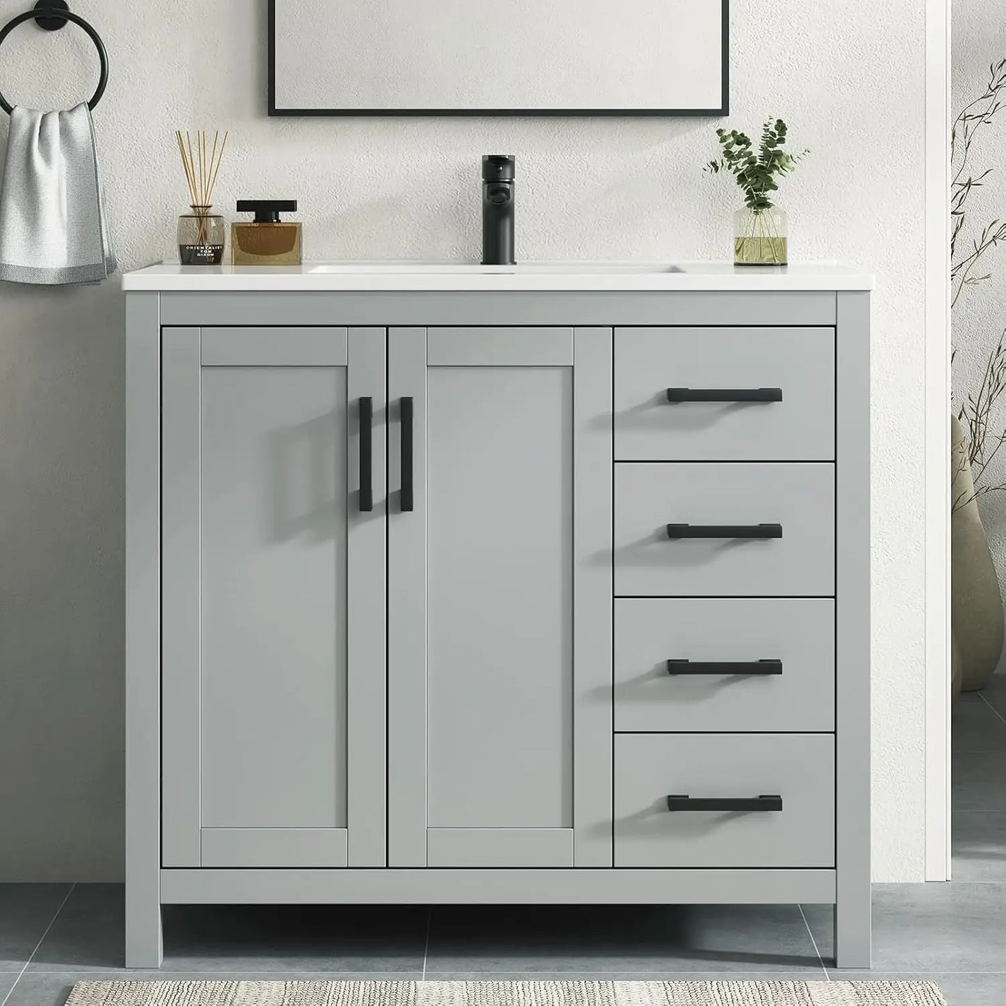 Guangbai Modern Bathroom Vanity With Integral Top