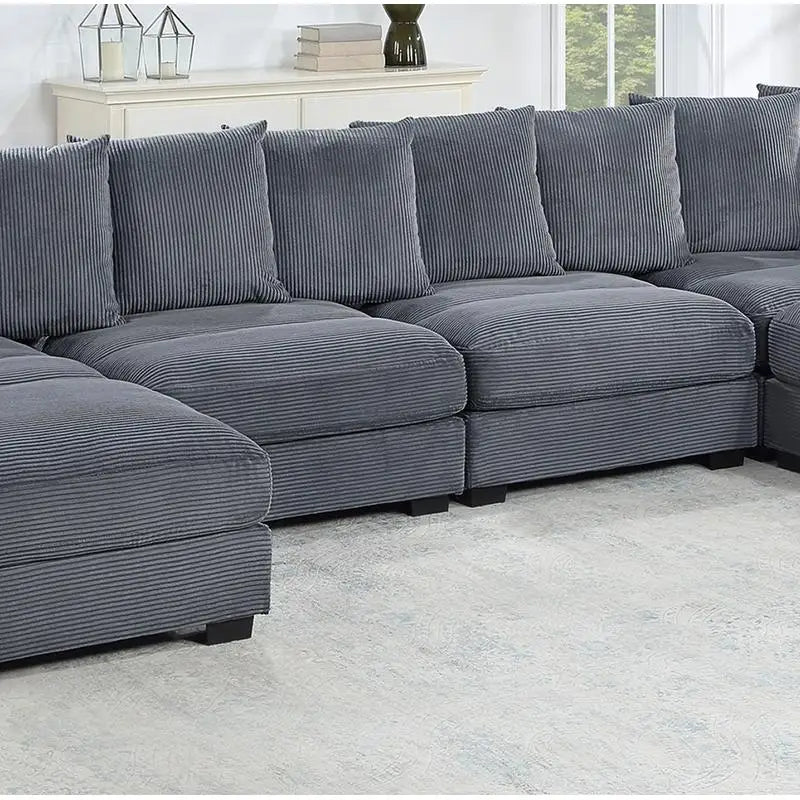 6-Piece Modular Sectional Sofa Set With LAF And RAF Chairs