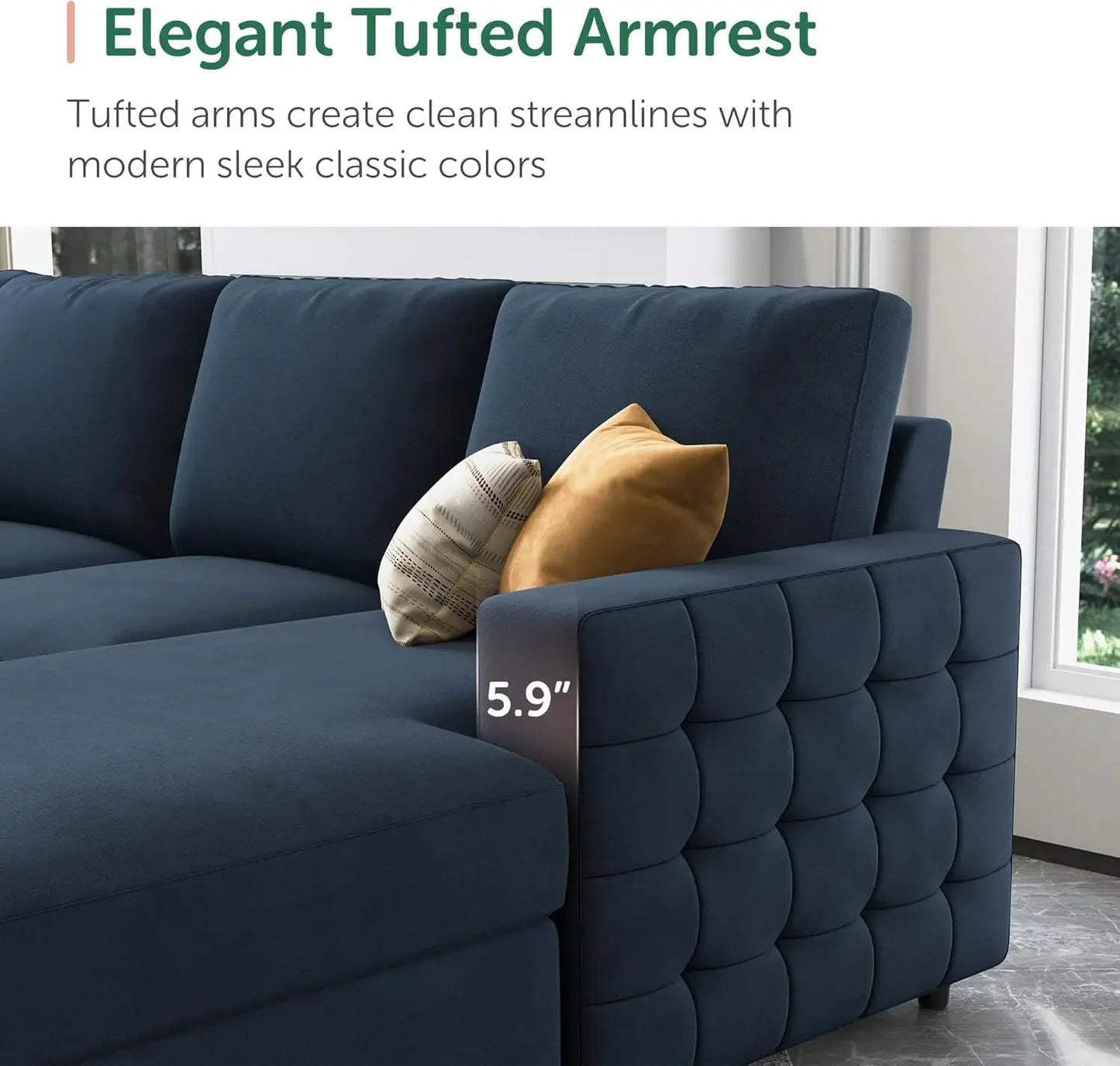 U Shape Sectional Sleeper Sofa With Storage Chaise