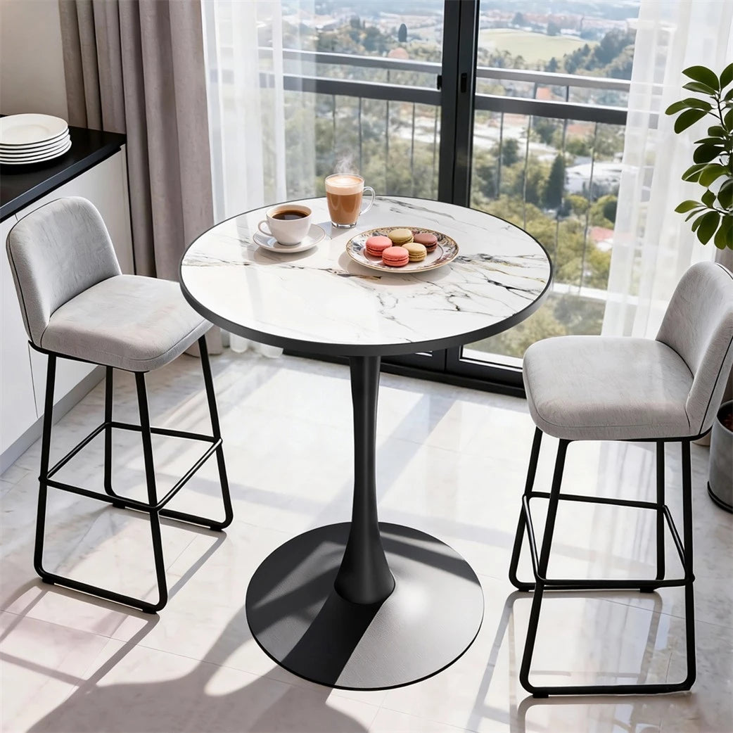 Wisfor Modern Round Bar Table With Sintered Stone Top