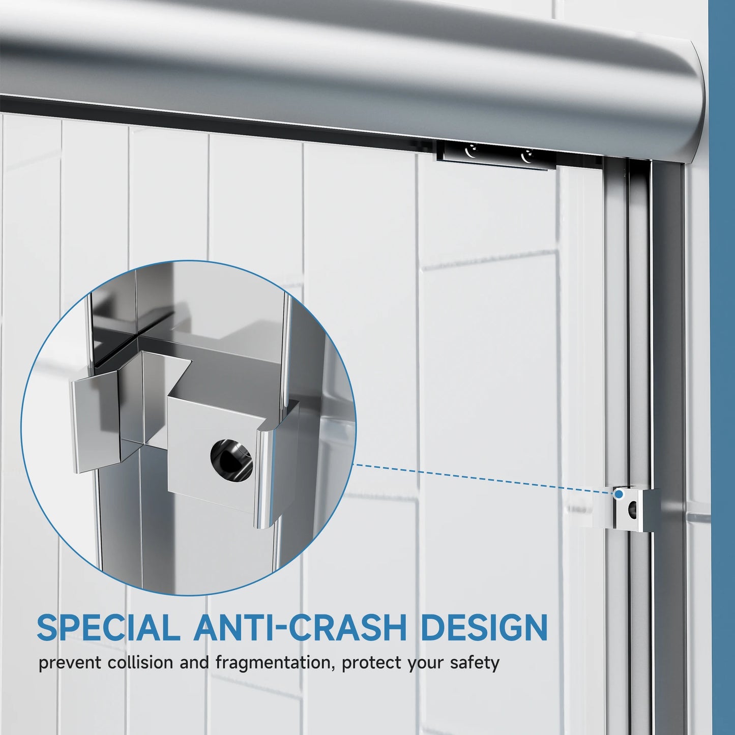 Sh.Kl Semi Frameless Tempered Glass Shower Door Walk In
