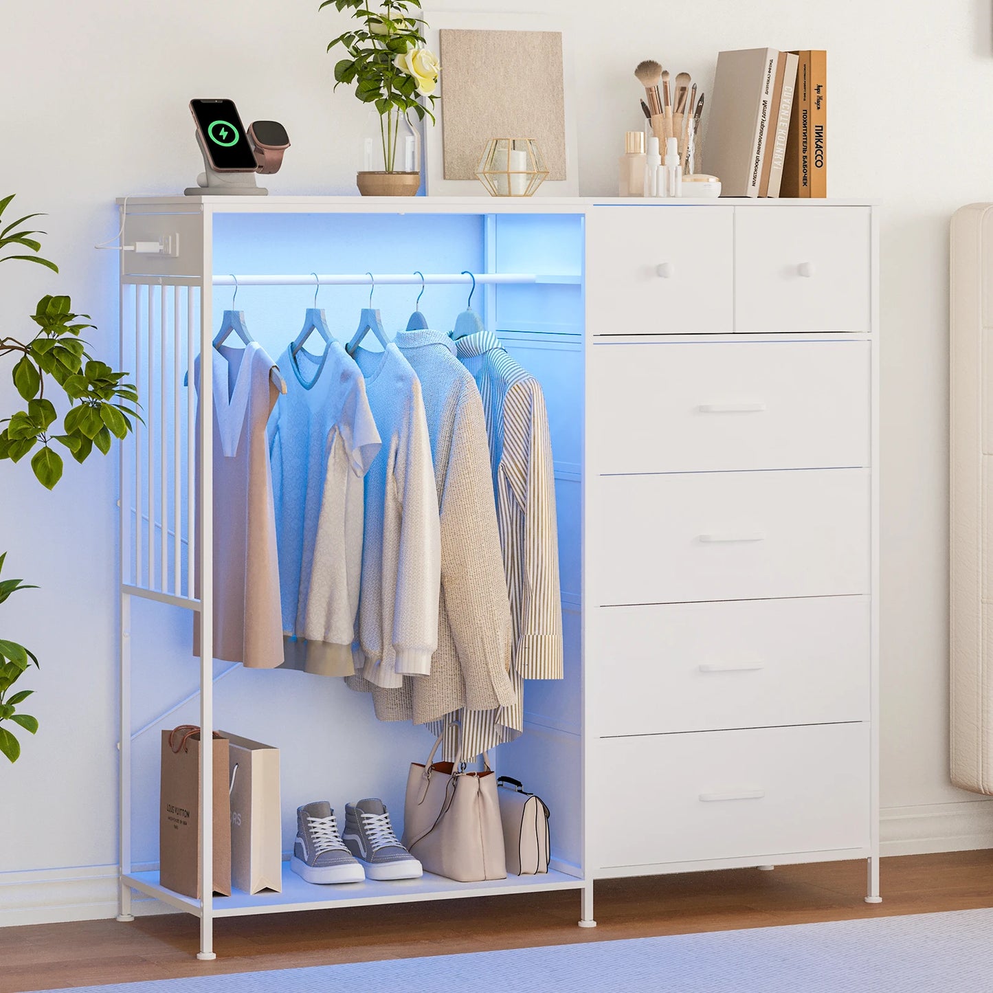 TWISTER.CK Chest Of Drawers With LED Lights And Charging Station