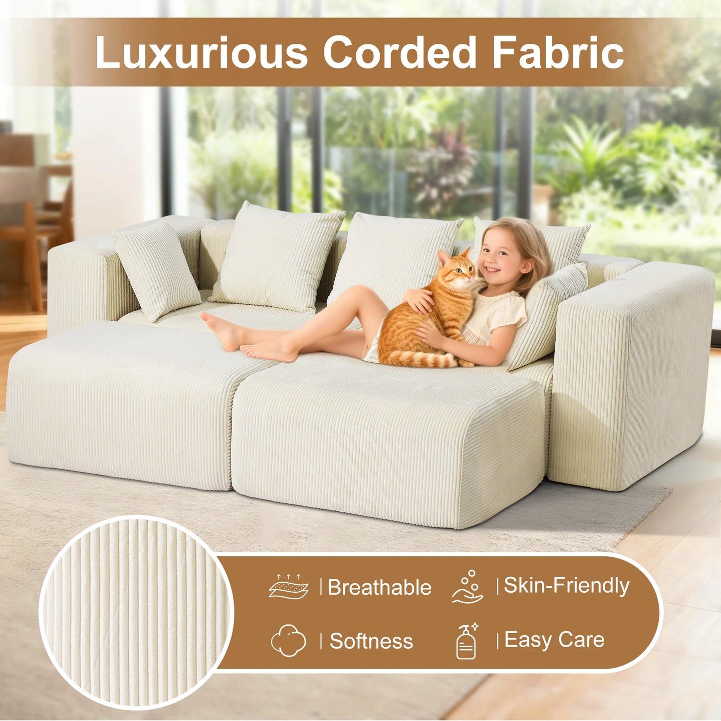 Redlife Cloud Memory Foam Sofa Boneless Deep Seat Modular Sectional