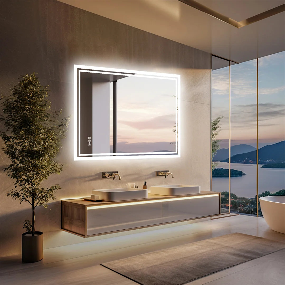 LUVODI Illuminate Bathroom Mirror With Backlit Dimmable Defog