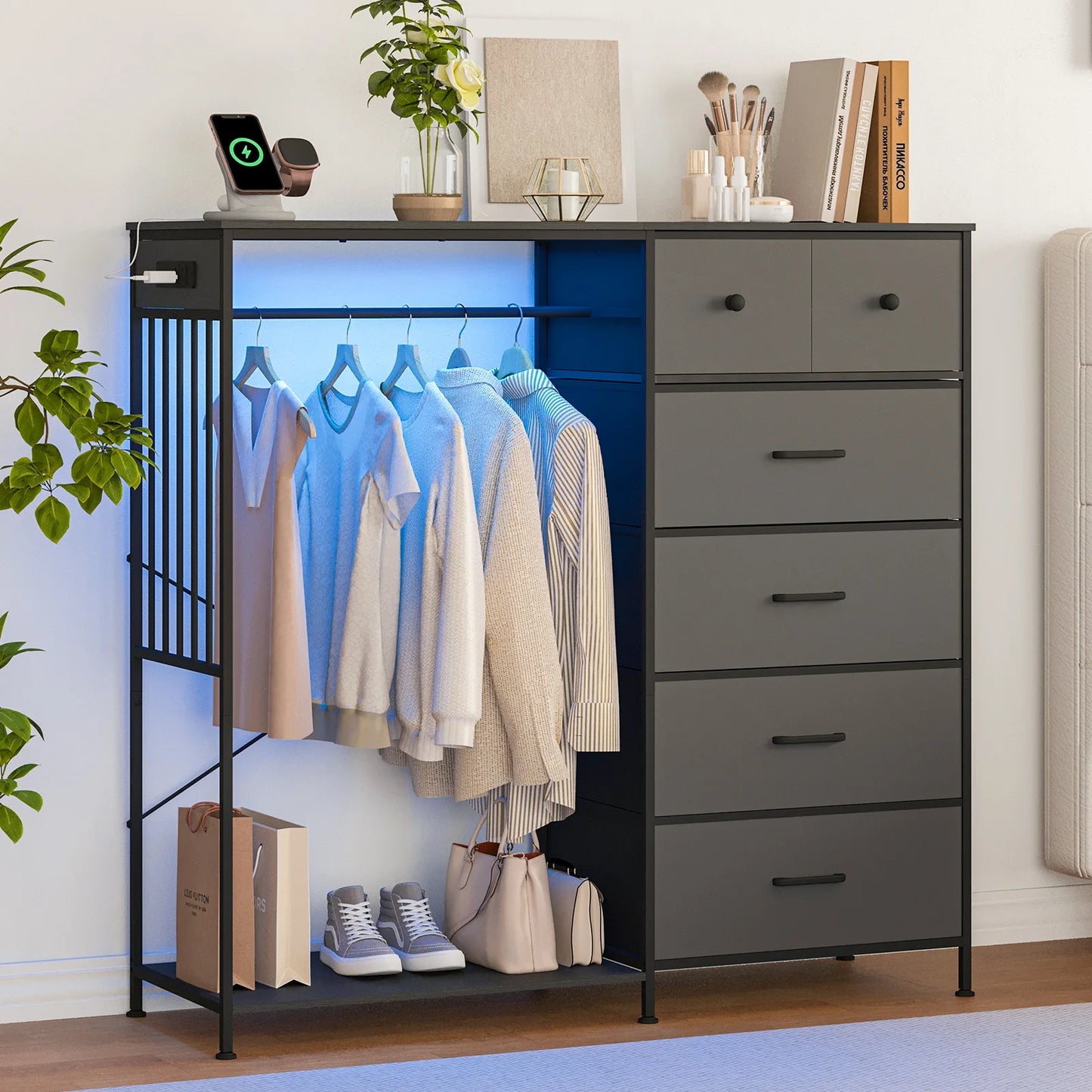 TWISTER.CK Chest Of Drawers With LED Lights And Charging Station
