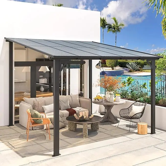Outdoor Wall Mounted Gazebo Pergola For Patio Deck Porch