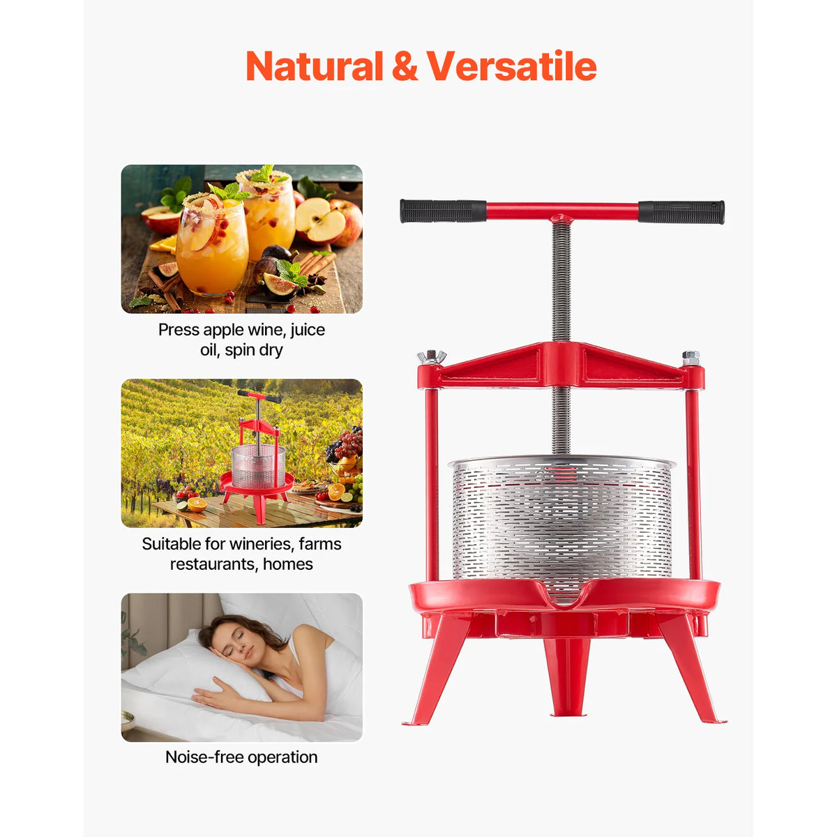 Manual Stainless Steel Fruit Wine Press With Crossbeam Juice Maker