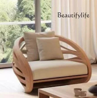 Minimalist Wooden Sofa With Modern Three Seater Design