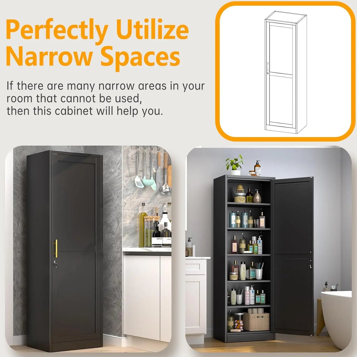 Metal Locker Cabinet With Locking Door For Office Use