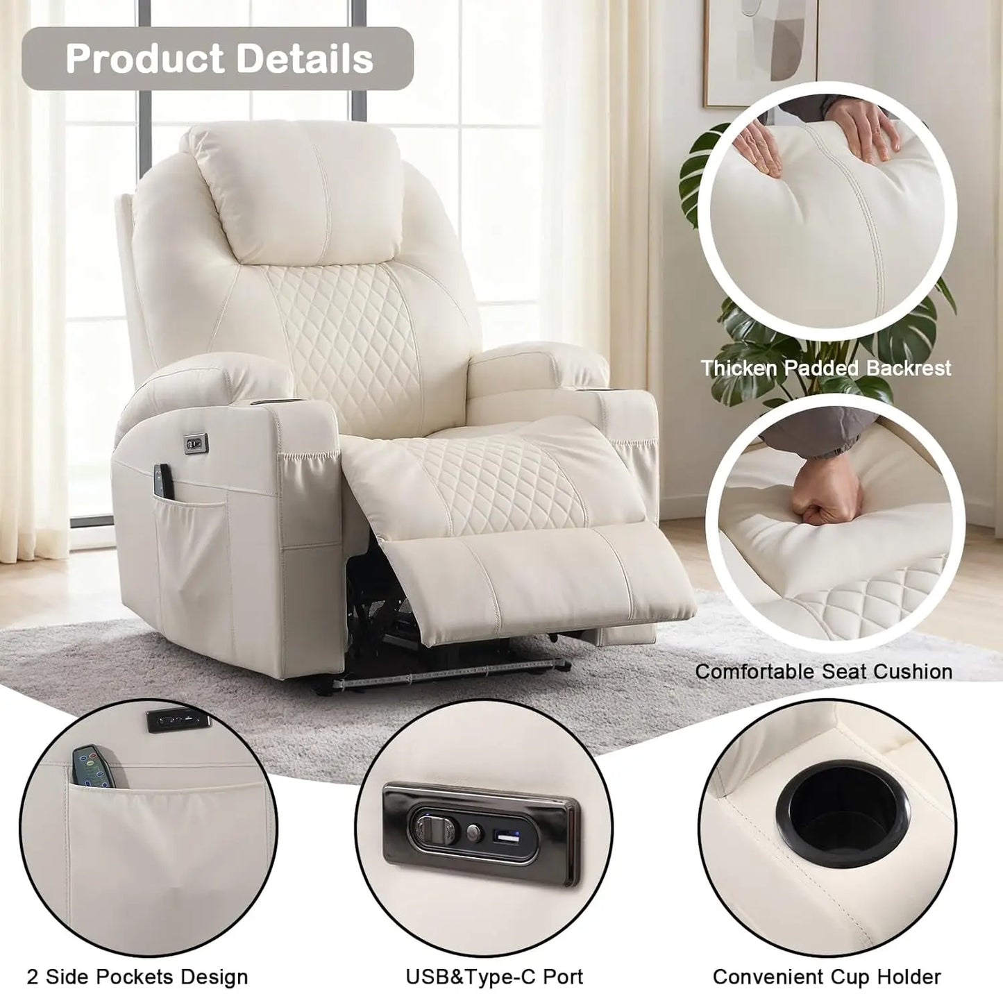 Power Recliner Chair With Heat And Massage