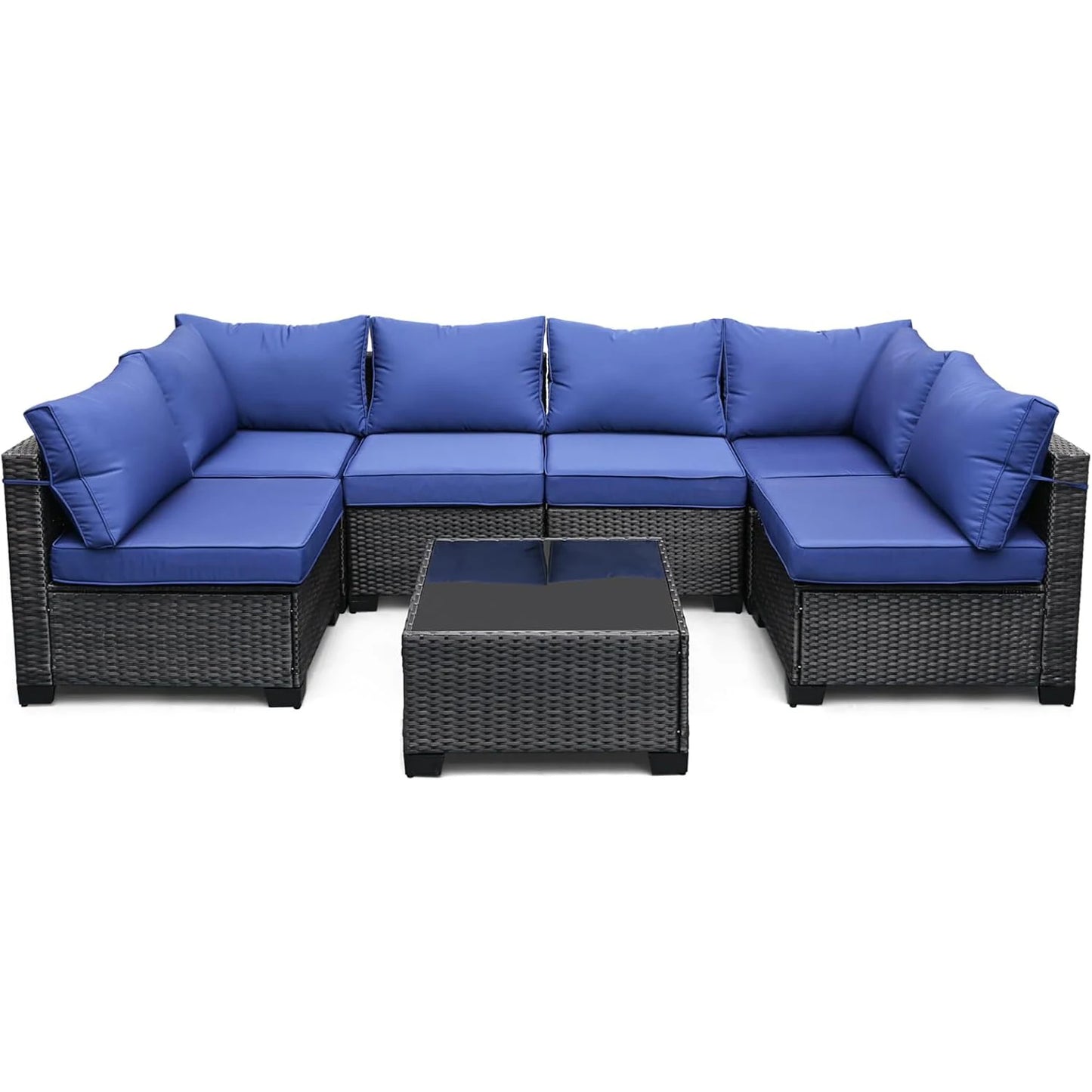 HobbyLane Modular Outdoor Furniture Set PE Rattan Wicker Sectional Sofa