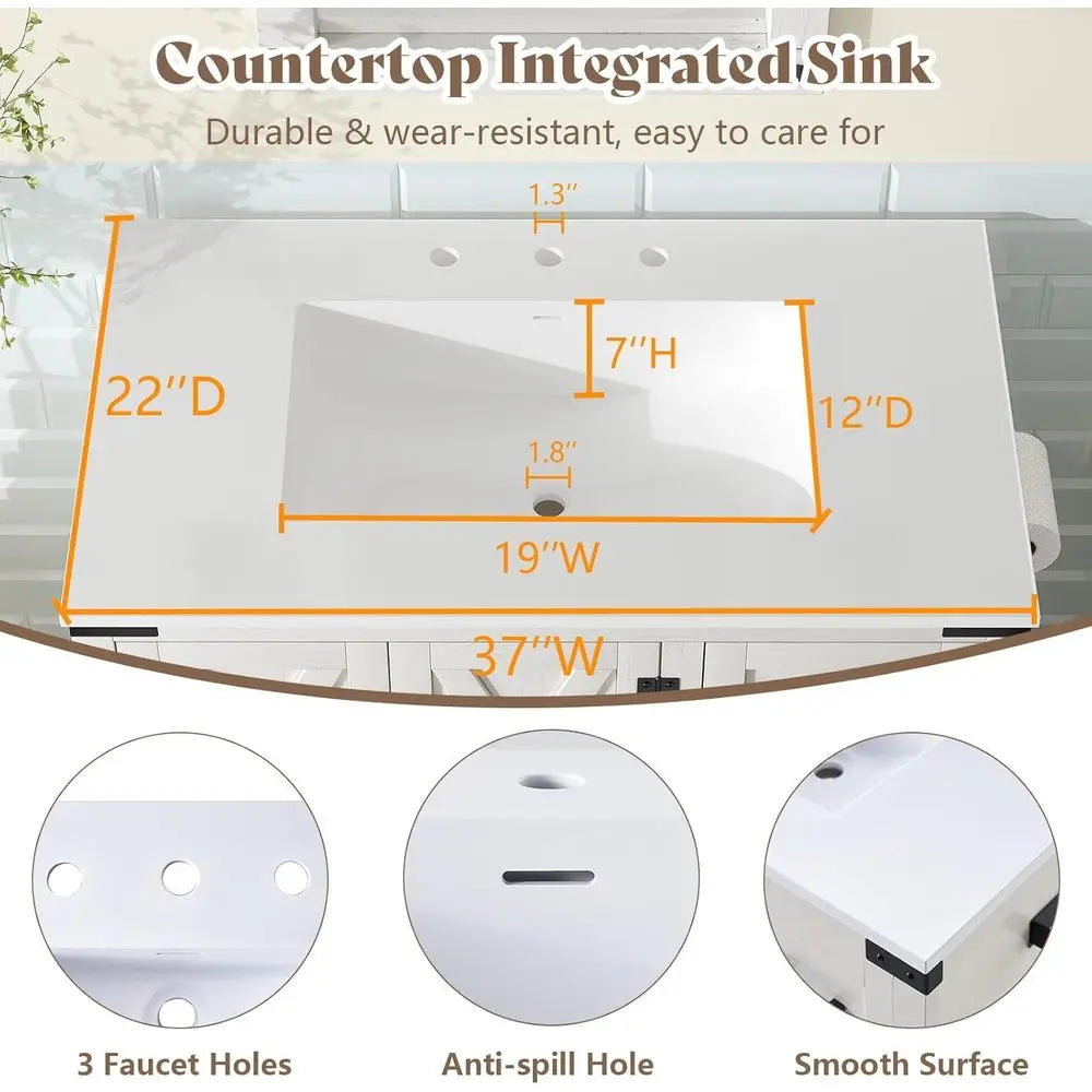 Farmhouse Bathroom Vanity With Sink Combo Cabinet Set