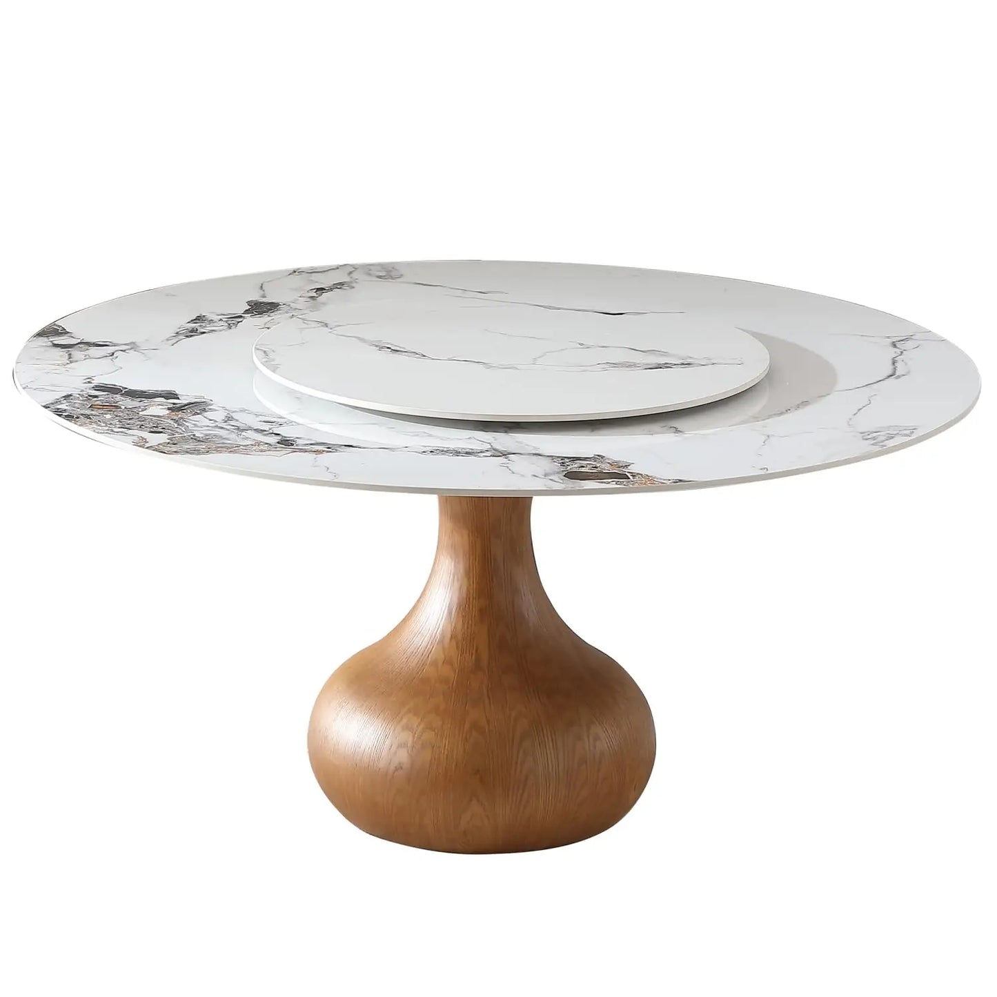 Sintered Stone Dining Table With Marble Top Carbon Steel Base