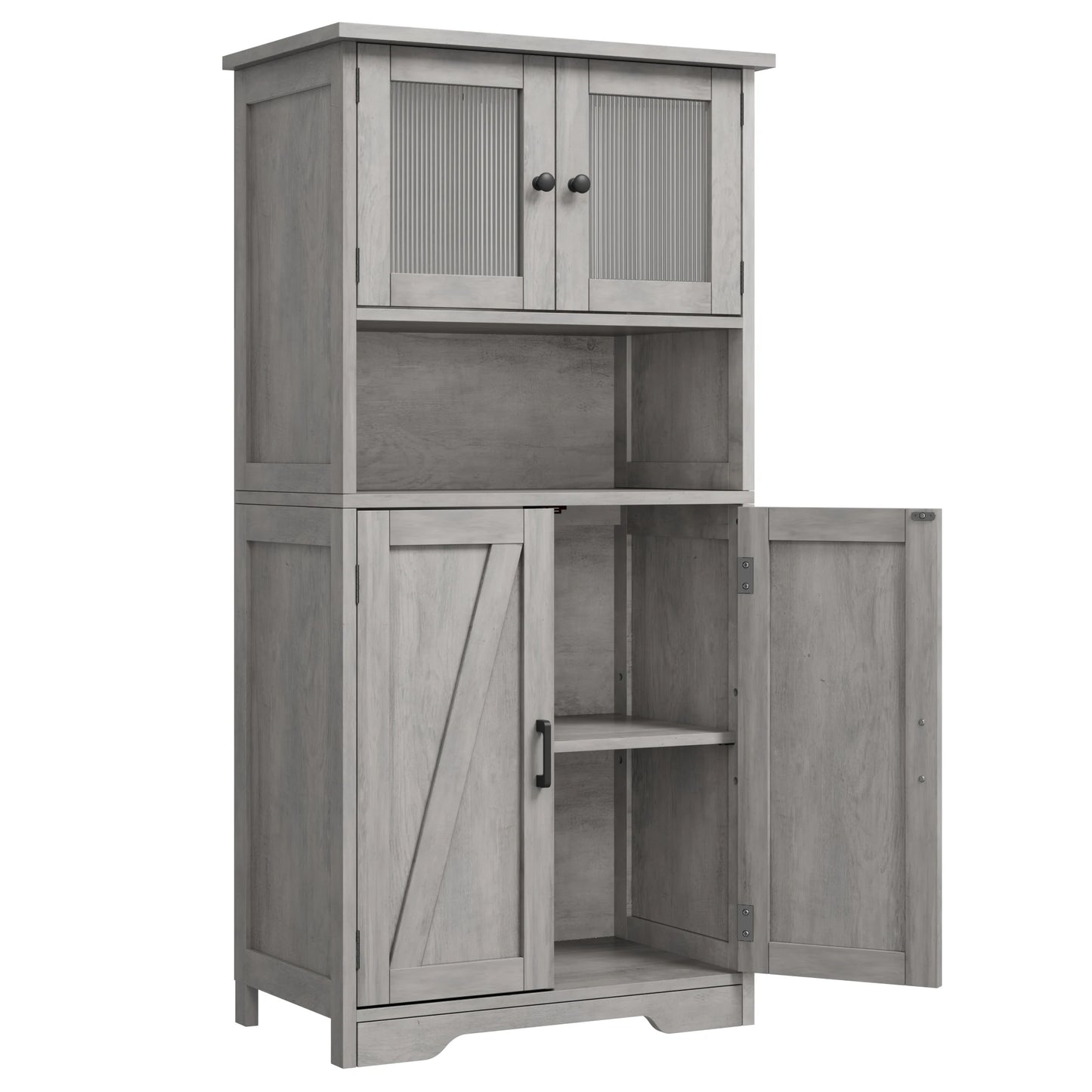 HobbyLane Free Standing Kitchen Pantry Cabinet With Doors
