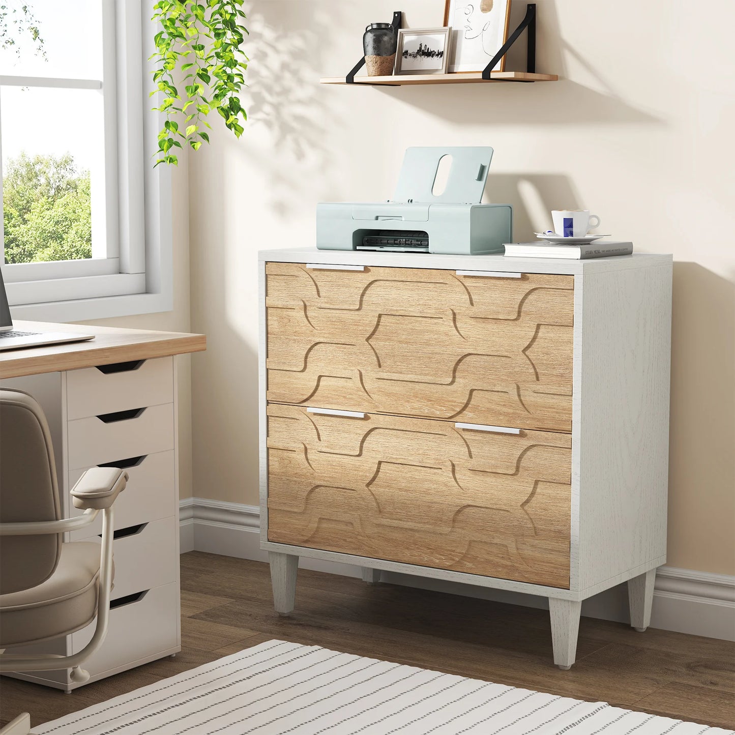 Tribesigns Two Drawer File Cabinet for Office Storage and Filing