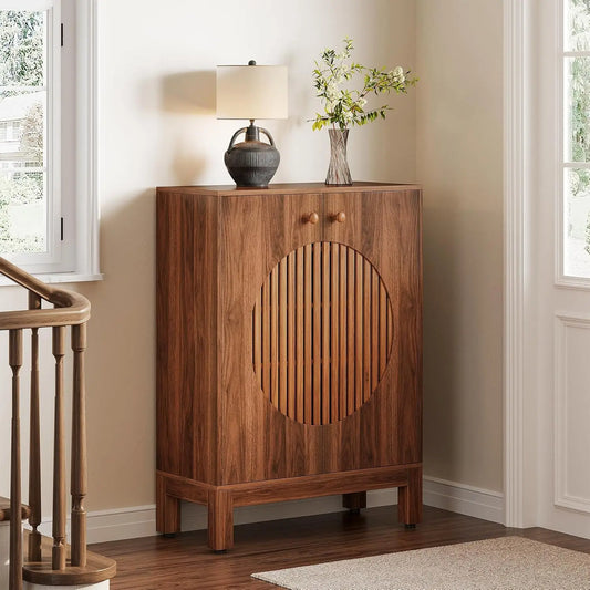 Little Tree 5 Tier Shoe Cabinet With Adjustable Shelves Farmhouse