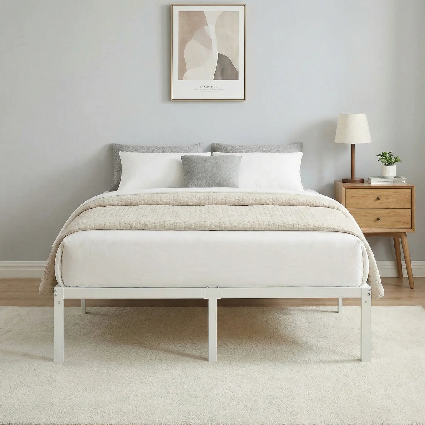 HOOMIC Heavy Duty Metal Bed Frame With Under Bed Storage