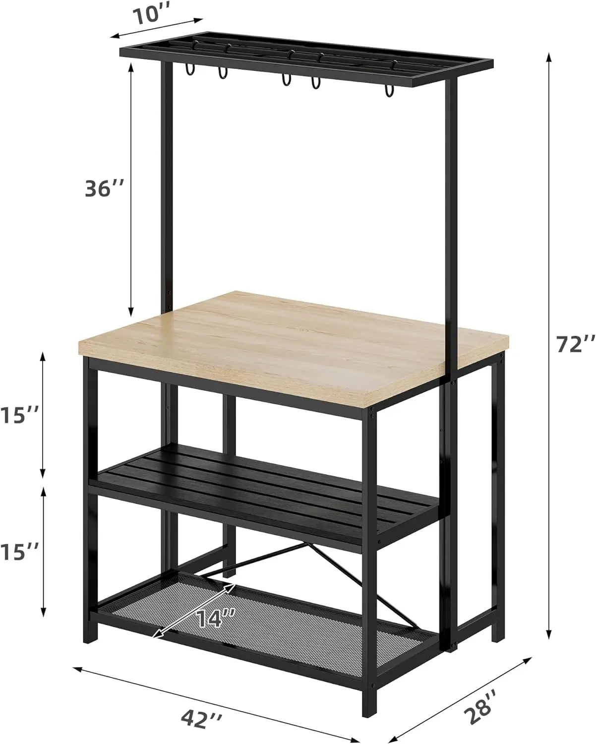 HiMIS Kitchen Island With Storage And Four Power Outlets