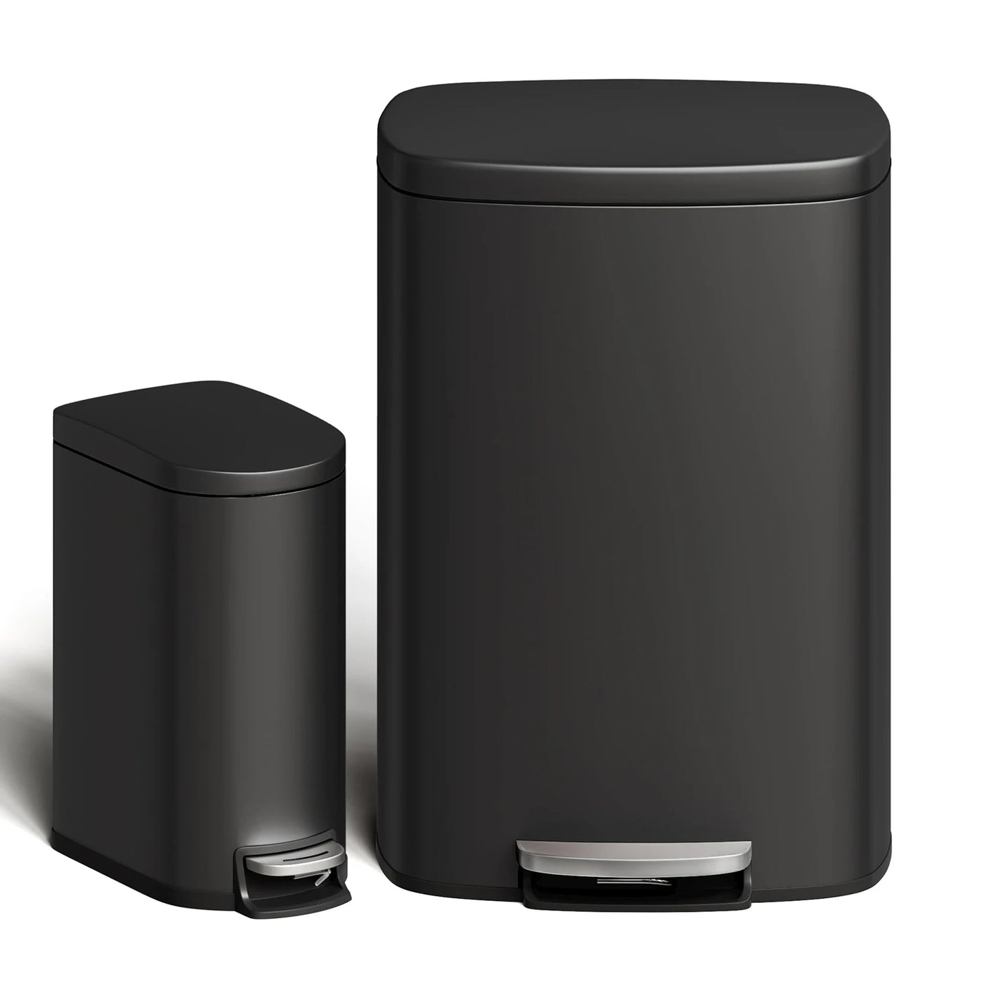 Twister Stainless Steel Trash Can Set for Kitchen and Bathroom