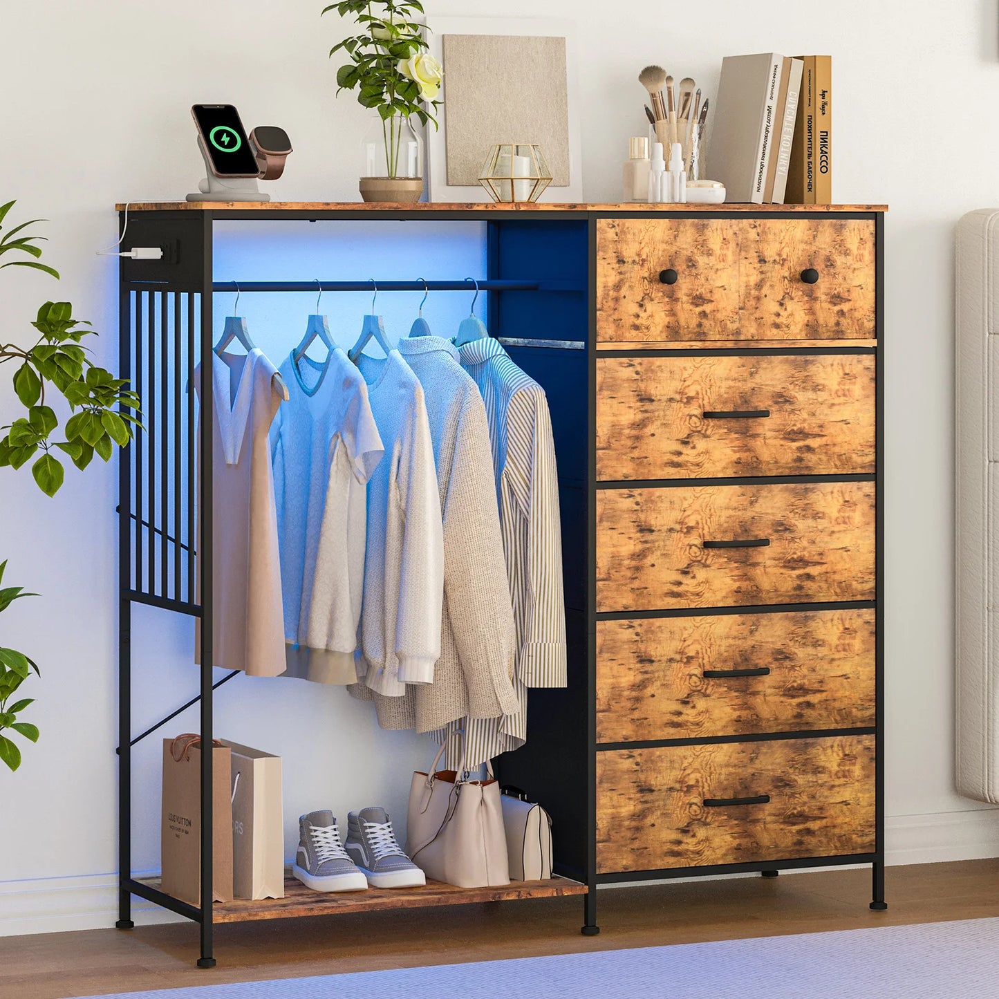 TWISTER.CK Chest Of Drawers With LED Lights And Charging Station