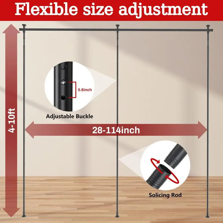 Heavy Duty Adjustable Curtain Tension Rod For Studio Spaces