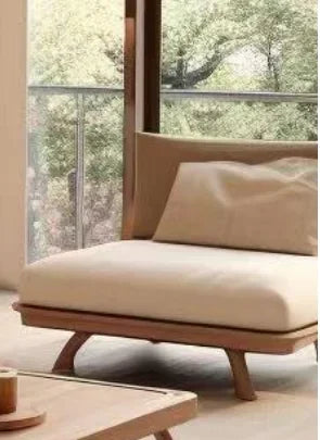 Minimalist Wooden Sofa With Modern Three Seater Design