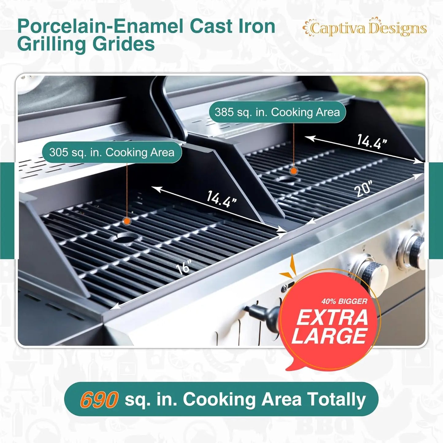 Propane And Charcoal Dual Fuel Grill Combo With Side Burner