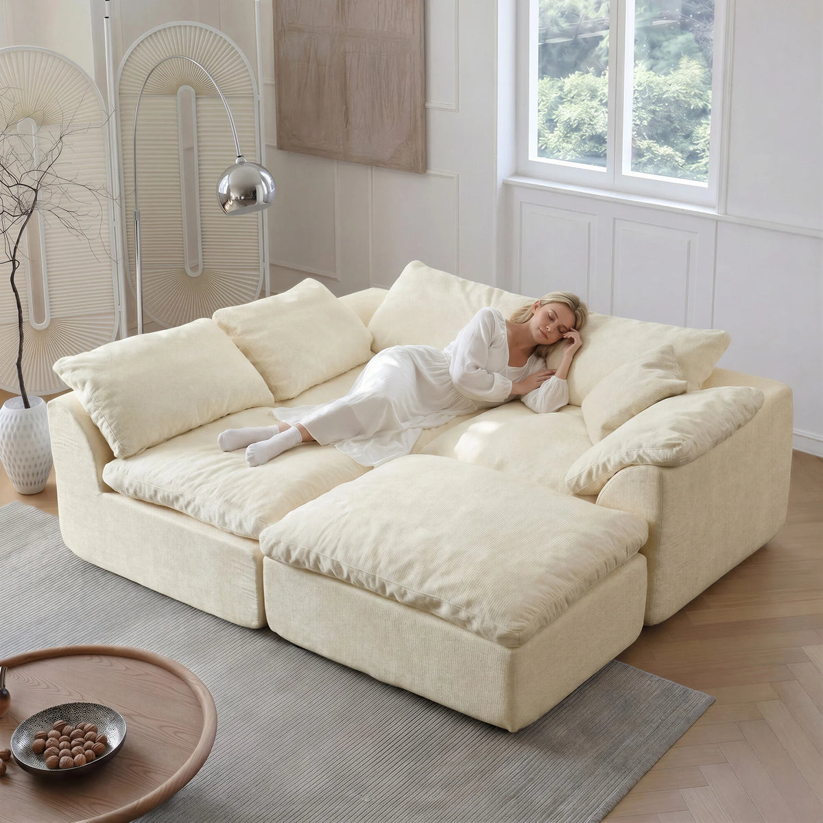 Yeflixvrau Modern Modular Sectional Sofa Cloud Couch Deep Seat Sofa