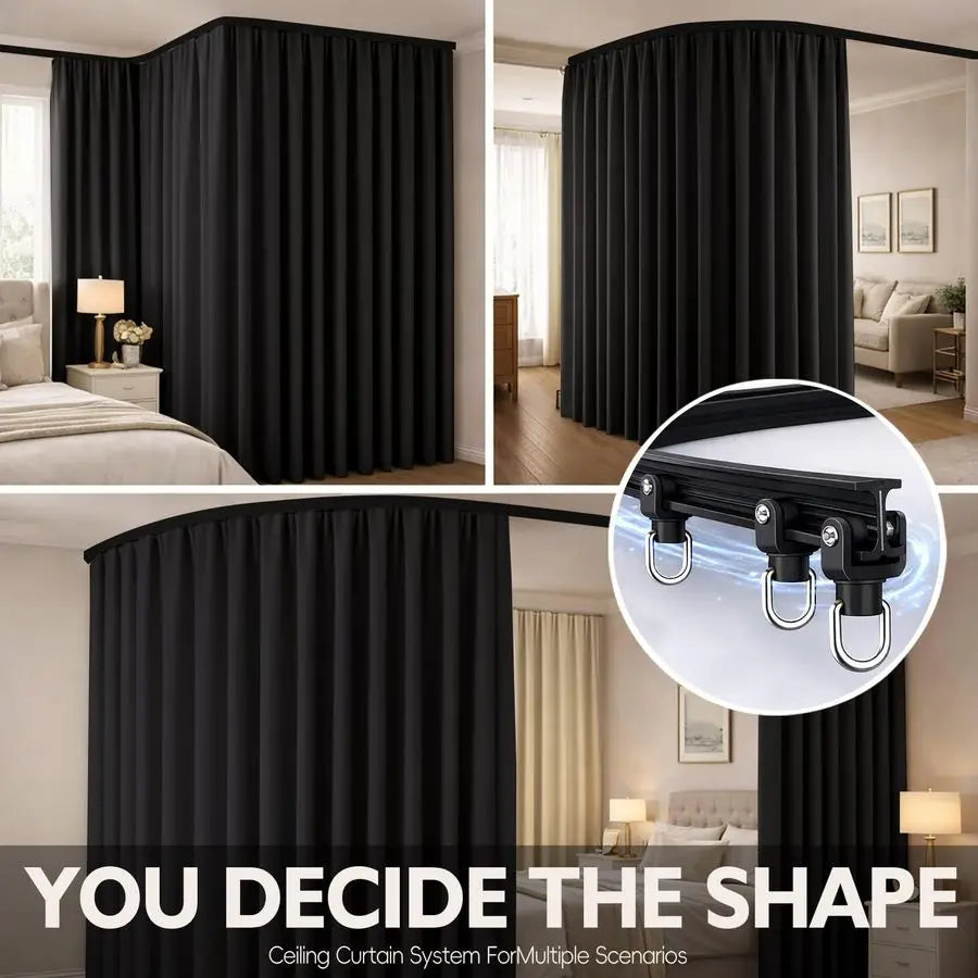 Ceiling Curtain Track Set for Blackout and Privacy Divider Curtain